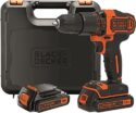 BLACK+DECKER BDCHD18KB Taladro Percutor Inalámbrico 18V 1.5Ah con 2 Baterías y Maletín 10 mm 2 Velocidades Luz LED, Color Negro,...