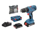 Bosch Professional 18V System GSB 18V-21 - Taladro percutor a batería (55 Nm, 1800 rpm, 2 baterías x 2.0 Ah,...