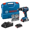 Bosch Professional 18V System GSB 18V-55 - Taladro percutor a batería (Brushless, 55 Nm, 2 baterías x 2.0 Ah, set...