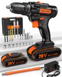 FAHEFANA Taladro Atornillador Bateria 20V, Taladro Inalámbrico con 2 Baterías 2.0Ah, 42 Nm, 18+1 Ajuste de Par, 2 Velocidad, 27...