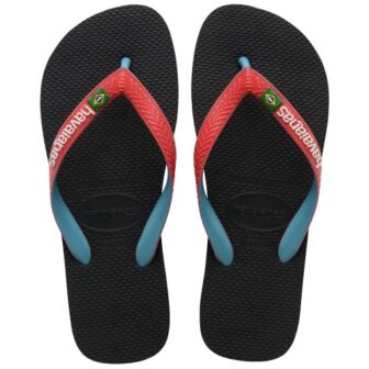 Havaianas Brasil Mix, Chanclas, para Unisex bebé, Rubí Negro / Rojo, 31/32...