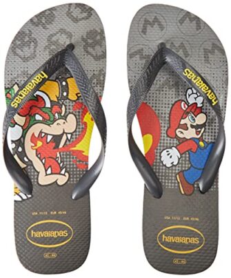 Havaianas Mario Bros, Chanclas Unisex Adulto, Grey Steel, 33/34 EU