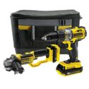 STANLEY FATMAX FMCK464D2-QW - Taladro percutor 18V y amoladora 125mm 18V con 2 baterías litio 2Ah y bolsa de transporte...